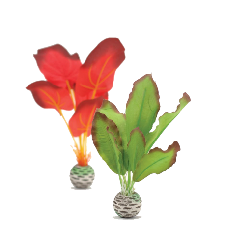Silk Plant Set Small Green& Red by biOrb