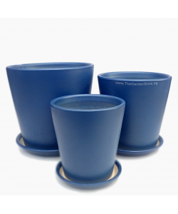 Iseo Minimalist Blue Ceramic Pot Matt Finish