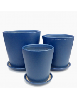 Iseo Minimalist Blue Ceramic Pot Matt Finish