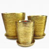 Iseo Gold Galvanized Brushes Ceramic Pot