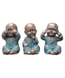 3 Wise Baby Statues 14cm By 13.5 By 21cm