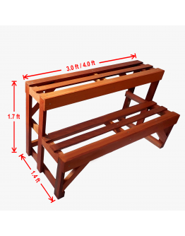 2 Tier Chengal Timber Flower Stand