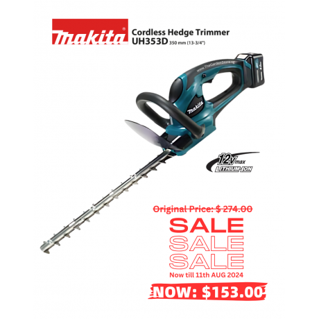 Cordless Hedge Trimmer 12v  by Makita UH353DSA