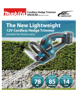 Cordless Hedge Trimmer 12v  by Makita UH353DSA