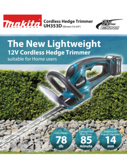 Cordless Hedge Trimmer 12v  by Makita UH353DSA